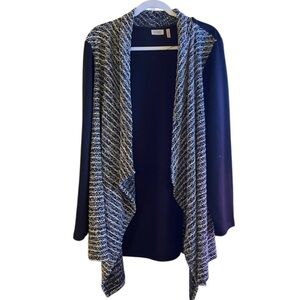 LOGO by Lori Goldstein Open Front Sweater
Knit Cardigan. Black. Size 2X